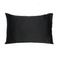 thumbnail image 4 of Black Dreamy Set of 2 Silky Satin Standard Pillowcases, 4 of 6
