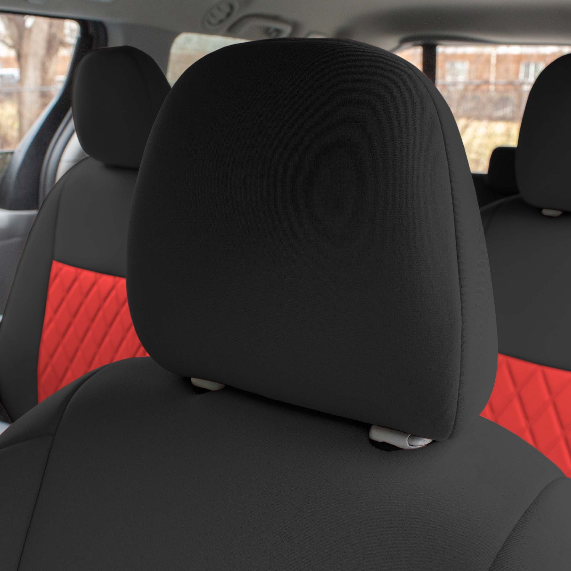 For Toyota Sienna 2011-2020 FH Group Neoprene Waterproof Custom Fit Car Seat Covers - Red/Black 2nd Row