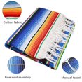 thumbnail image 5 of Hxezoc Mantel Mexicano A Rayas De 59 X 84 Pulgadas, Mantel De Sarape Mexicano De Algodón Con Flecos Cuadrados Grandes Para Decoraciones De Bodas Y Fiestas Mexicanas, Cubierta De Mesa Al Aire Libre (Az, 5 of 5