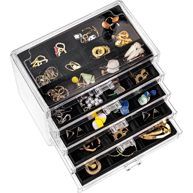 Joyero ProCase, organizador de pendientes, 5 cajones, color negro