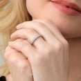 thumbnail image 4 of Gem Stone King 925 Sterling Silver White Created Sapphire Ring | 0.48 Cttw | Wedding Band Engagement Anniversary Promise Ring for Women (Size 9), 4 of 5