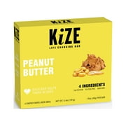 KiZE Life Changing Bar, Peanut Butter, 4 Ingredients, Gluten Free, 1.6oz Bar (4ct box)