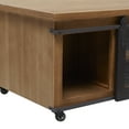 thumbnail image 4 of DecMode 24"W, 17"H Wood Industrial Coffee Table, Brown, 1-Piece, 4 of 18