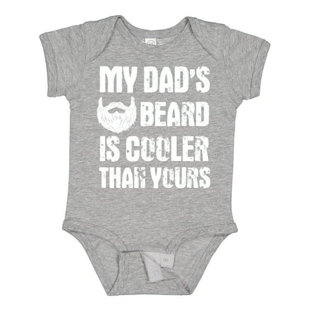 

Inktastic My Dad s Beard is Cooler Than Yours in White Gift Baby Boy Bodysuit