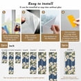 thumbnail image 6 of Daisy Privacy Window Film, Decorative Frosted Glass Window Film, Spring Floral Summer Botanical Elegant Navy Blue Reusable Peel and Stick Static Cling for Home Bathroom Office Glass Door 23.6"x59", 6 of 8