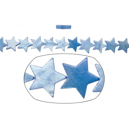 - Shell Bead, Ocean Blue(Dyed) Mother-Of-Pearl, Star Plate, 12x12mm 16 Inch