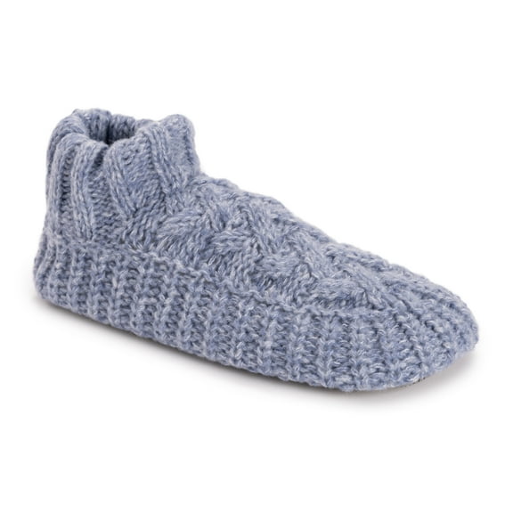 MUK LUKS Women's Sweater Cuff Bootie, Moonstone, L/XL