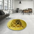 thumbnail image 3 of Ahgly Company Indoor Round Patterned Bright Gold Yellow Area Rugs, 8' Round, 3 of 6