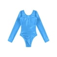 thumbnail image 5 of YiZYiF Kids Girls Shiny Metallic Long Sleeves Ballet Latin Yoga Dance Leotard, 5 of 7