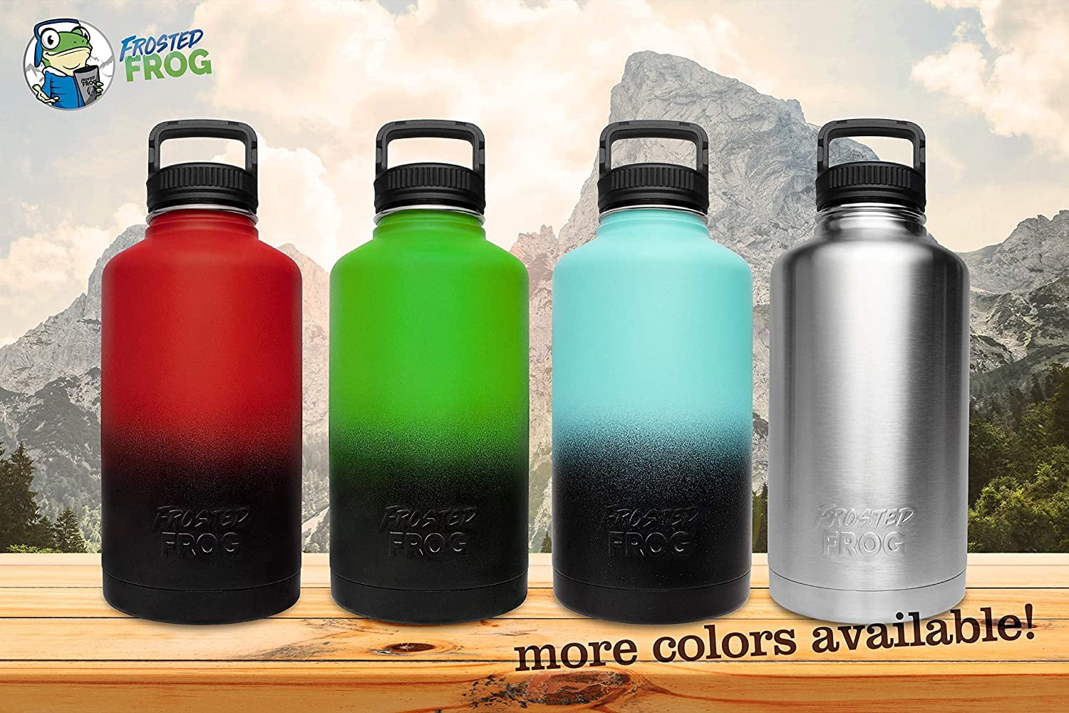 64OZ Vacuum Insulated Stainless Steel Water Bottle Double Walled Half Gallon Growler