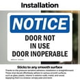 thumbnail image 3 of (2 Pack) Door Not In Use Door Inoperable OSHA Notice Sign 10 Inch X 7 Inch Vinyl Label Decal Sticker Weather Resistant, UV Protected for Workplace, Business, and Construction Site, Made, 3 of 7