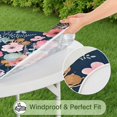 thumbnail image 5 of Pioneer Flower Floral Print Pattern Round Fitted Tablecloth with Elastic Edge,Dining Table Cover Waterproof,Outdoor Round Tablecloth for Camping,Dining,Indoor and Outdoor, 5 of 7