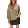 thumbnail image 1 of Suéter de mujer Suéter con cuello en V Patrón de corazón Suéter de punto Otoño Invierno Suéter casual de gran tamaño, 1 of 8