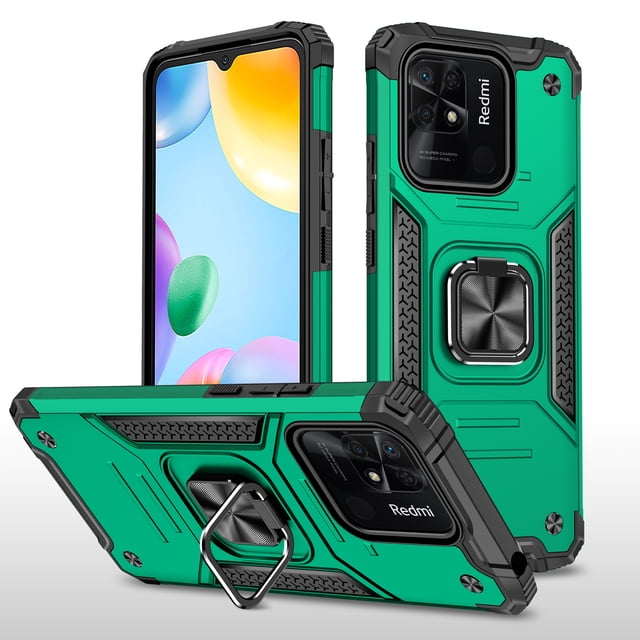 Funda de teléfono para Redmi 10 C/Poco C40 de Uso Rudo Shock color + Mica de Cristal