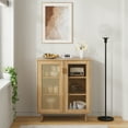 thumbnail image 4 of Conate Kitchen Sideboard Cabinet with Glass Doors, Rattan Sideboard Buffet Cabinet with Adjustable Shelf for Dining Living Room Hallway, 4 of 8