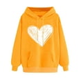 thumbnail image 3 of Fartey Women's Oversized Hoodies Cute Heart Graphic Hooded Sweatshirts Casual Loose Long Sleeve Drawstring Pullover Tops with Pockets Yellow XL, 3 of 7