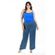 thumbnail image 4 of Pantalón de pierna ancha Roman Fashion Azul petroleo Talla 38, 4 of 6