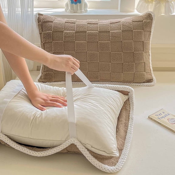 Thickened Pillowcase Pillow Towel Isolation Cover Soft Warm Cushion Sleeping Pillow Protector