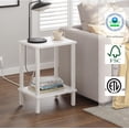thumbnail image 4 of End Table, Side Table, Nightstand, 2-Tier Storage Shelf, Sofa Table for Small Space, Living Room, Bed Room White, 4 of 17