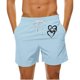 thumbnail image 5 of Mens Casual Pantalones Cortos en Forma de Corazón Impreso Cordón Bolsillo Playa, Poliéster Spandex para Primavera Verano Al Aire Libre Y Diario, 5 of 8