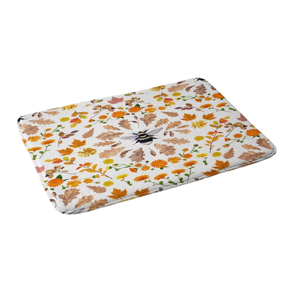 Society6 Emanuela Carratoni Autumnal Floral Mix Bath Mat 34" x 21"