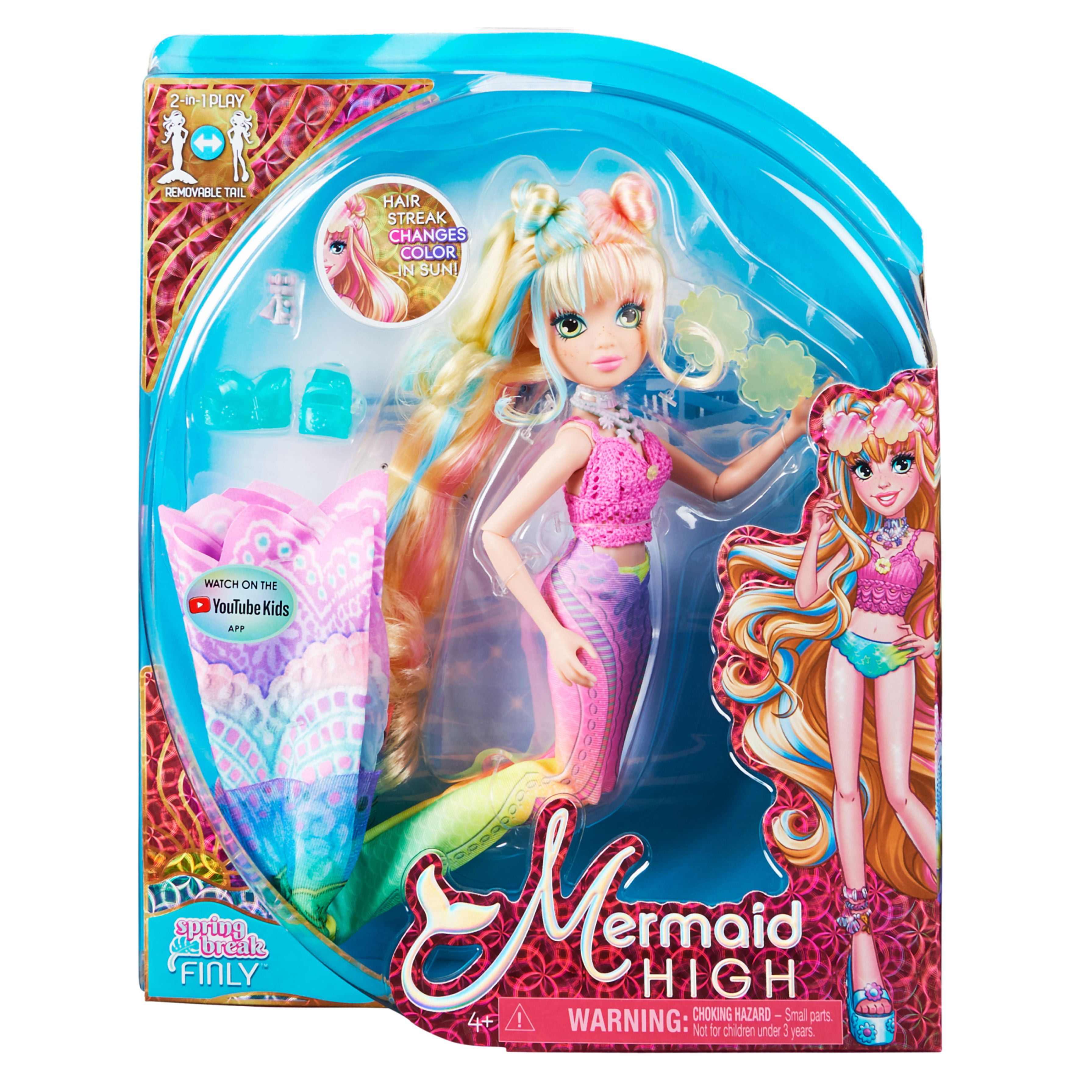 Mermaid High Spring Break Finly Doll with Color Change Hair Streaks