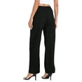 thumbnail image 6 of HDE Women's Linen Drawstring Pants Wide Leg Trouser with Pockets Black - S Short, 6 of 6