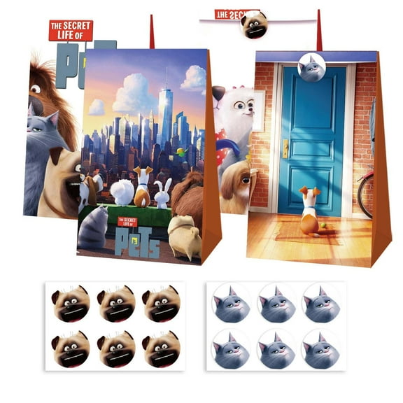 The Secret Life of Pets Candy Bags 12PCS Party Favor Gift Bags 12PCS Stickers Theme Party