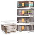 thumbnail image 1 of Cajas de Almacenamiento 4pcs,160L Caja de almacenamiento de plástico apilable plegable, Organizadores de Armario Apilable, Caja Plástica de Almacenamiento Transparente con Tapa y Puerta, 1 of 6