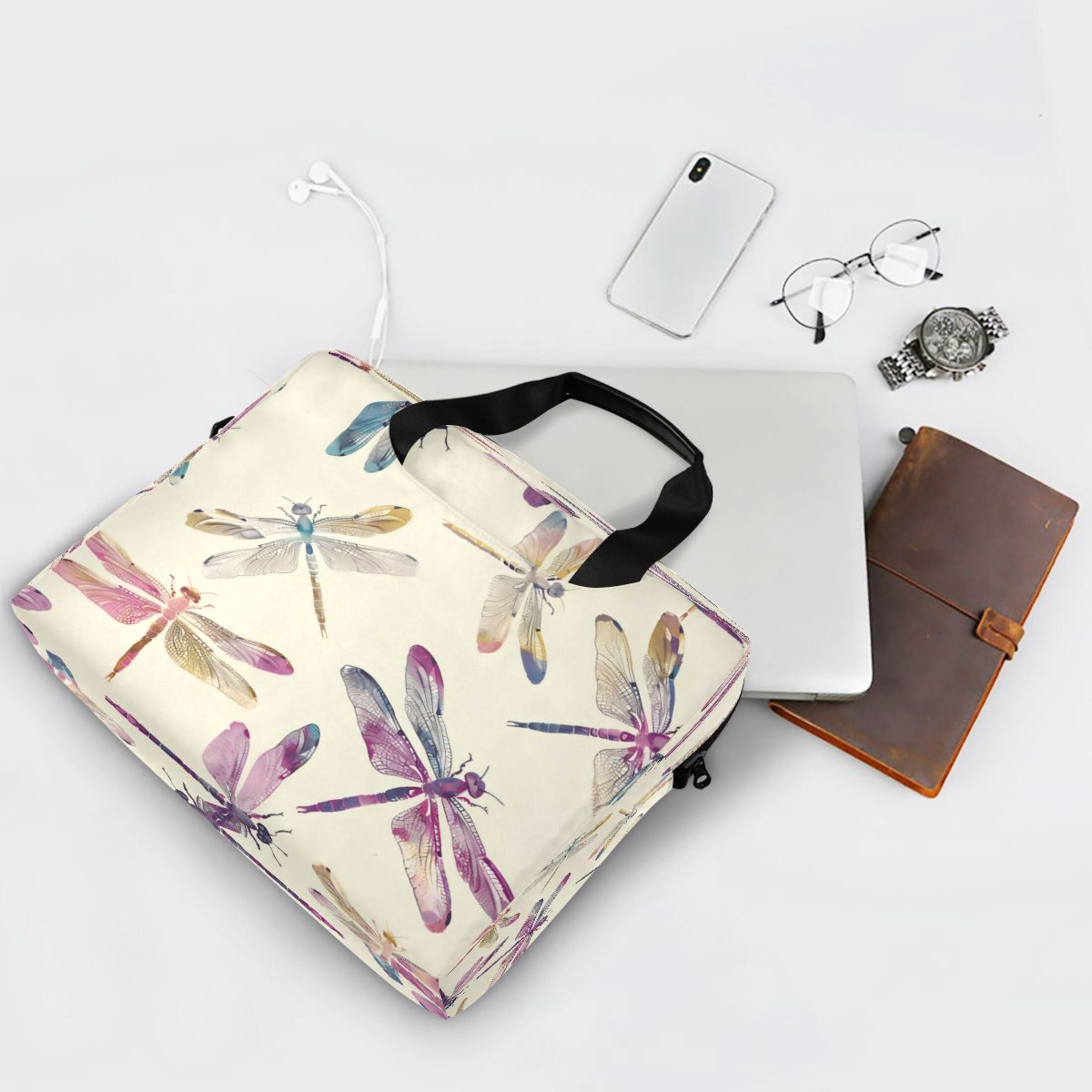 Laptop Bag Laptop Briefcase 15.7 x 3 x 11.8 Inches Laptop Bag Briefcases Laptop Storage Travel Laptop Bag Work Laptop Bag Colorful Dragonfly