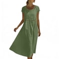thumbnail image 6 of Bosfbaoi Dresses For Women Linen Cotton Lace Trim Maxi Dress Empire Waist Summer Dress Loose Boho Women Dresses Casual Sundress, 6 of 8
