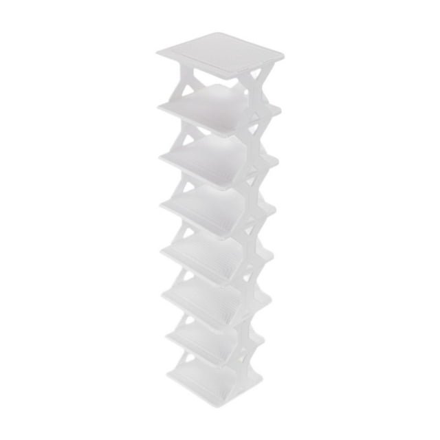 Zapatero vertical, zapatero de esquina estrecha, resistente, ahorra espacio, organizador de almacenamiento para armario, apartamento, pasillo, garaje, 8 niveles