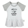 thumbnail image 5 of Pack of 2, Uncle's Drinking Buddy & Auntie's Drinking Buddy Funny Dresses For Baby, Newborn Babies Skirts, Infant Princess Dress, Toddler Frocks (Gray Raglan Dresses, 0-6 Months), 5 of 5