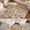 thumbnail image 5 of 2x3 Ft Entryway Area Rug, Mushroom Kitchen Rug Runner Washable Floor Mat, Pastoral Summer Botanical Watercolor Rustic Non Slip Indoor Door Mat Throw Carpet for Bathroom Living Room Bedroom, 5 of 8
