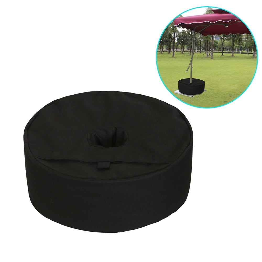 Outdoor Round Umbrella Base Weight Bag Folding Sandbag Sturdy Windproof Sand Bags for Umbrellas Awning Stand Bag Black