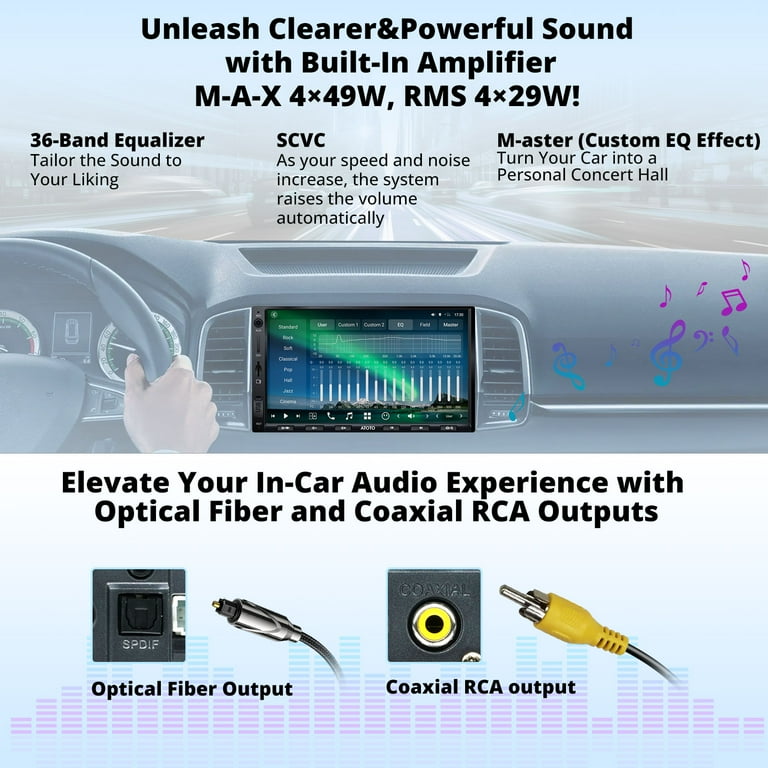 ATOTO Double Din Car Stereo With Backup Camera 7'' Car Audio 8G+