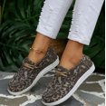 thumbnail image 2 of YOUYEDIAN Loafers for Women Fashion Print Round Toe Casual Slip On Soft Flats Versatile Outdoor Platform Canvas Walking Shoes, 2 of 5
