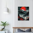 thumbnail image 4 of COMIO Japanese Wall Art Prints,Japanese Landscape Art Posters,Red and Black Cherry Blossom Trees Picture Fashion Canvas Art Painting for Living Room Bedroom Wall Decor, 4 of 5