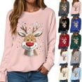 thumbnail image 5 of TTUHYWXI Women Christmas Sweatshirt Xmas Fleece Warm Vacation Tunic Sweater Shirt Christmas Graphic Pullover Top (Sky Blue, XXL), 5 of 9