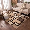 thumbnail image 3 of Infinity Home 600934 3 ft. 11 in. x 5 ft. 3 in. Ruby Imagination Squares Area Rug - Cream, 3 of 4
