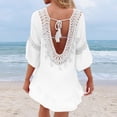 thumbnail image 7 of qelini Beach Cover up for Women Long Sleeve Cardigan Cover Up Solid Color Cover Up Tunic Summer Beach Vocation, 7 of 7