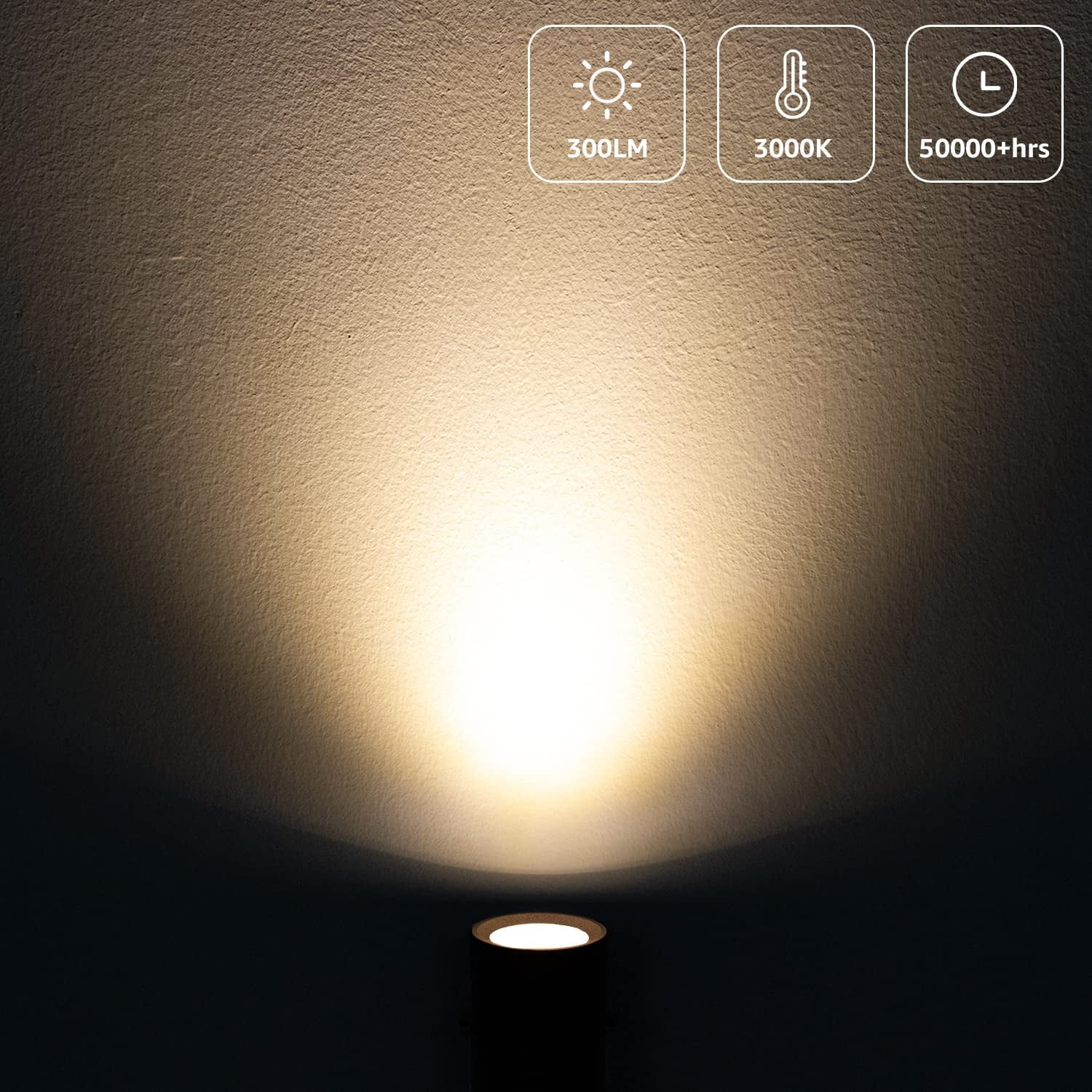 SUNVIE 2 Pack LED Spotlights Indoor, 3W Up Light Floor Lamps, 3000K Accent Lighting with Foot Switch