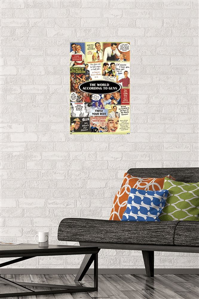 The World According to Guys Wall Poster, 14.725" x 22.375"