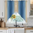 thumbnail image 2 of Yellow and Navy Blue Gradient Swag Valances for Windows 2 Pack Minimalist Ombre Modern Art Swag Kitchen Curtains 36 Inches Long Rod Pocket Short Window Treatment for Kitchen Bathroom 28"x36", 2 of 9