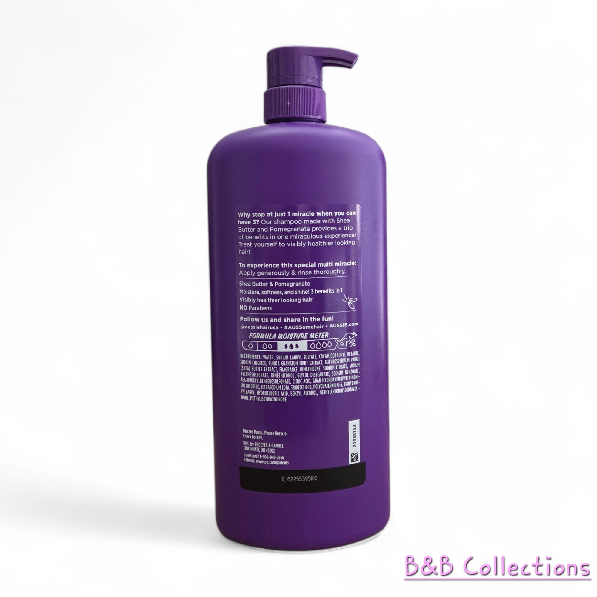 Aussie Multi Miracle Shampoo, Pomegranate & Shea Butter, 39.9 fl oz