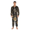 thumbnail image 2 of Gold Clocks Machines Adult Onesie Pajamas Slim Fit Christmas One Piece Suit Pjs for Women and Men Hooded Zipper, 2 of 7