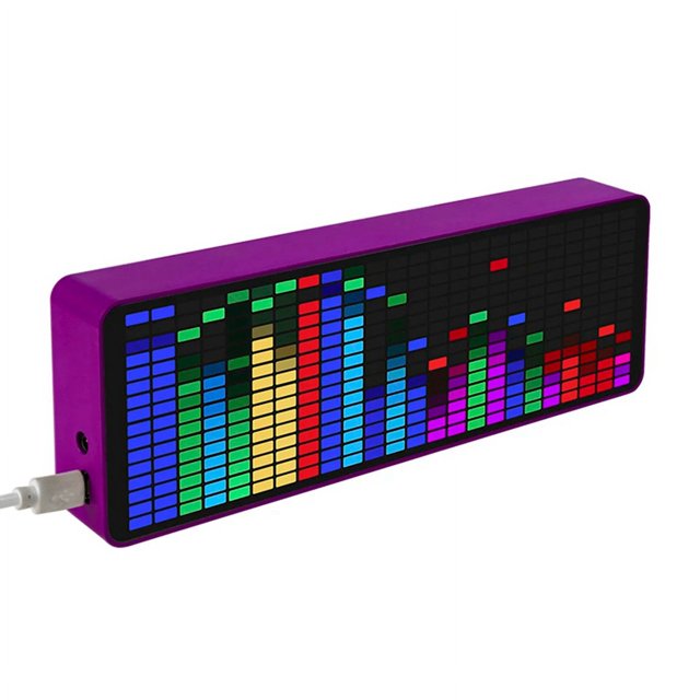 Affichage de Spectre Musical LED Lumière RGB Colorée Lampe d'Ambiance Indicateur de Niveau de Contrôle Vocal