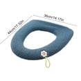 thumbnail image 3 of Thickened Heated Toilet Seat Cushion with Carrying Handle, Removable, Winter Warmth, Anti-Skid, Easy to Clean, Universal Fit for U/V/O/Shaped Toilets Navy, 3 of 7