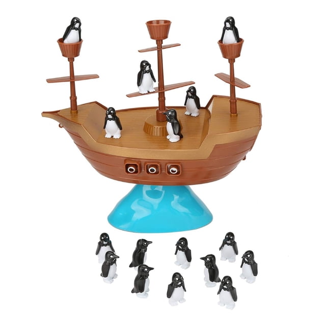 Juego de mesa de barco pirata de pingüino