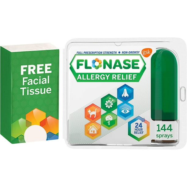 Flonase Allergy Relief Nasal Spray, 24 Hour Non Drowsy Allergy Medicine, Metered Nasal Spray